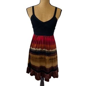 Bebe Women Fit And Flare Dress Size S Elastic Knit Top And Silky Bottom